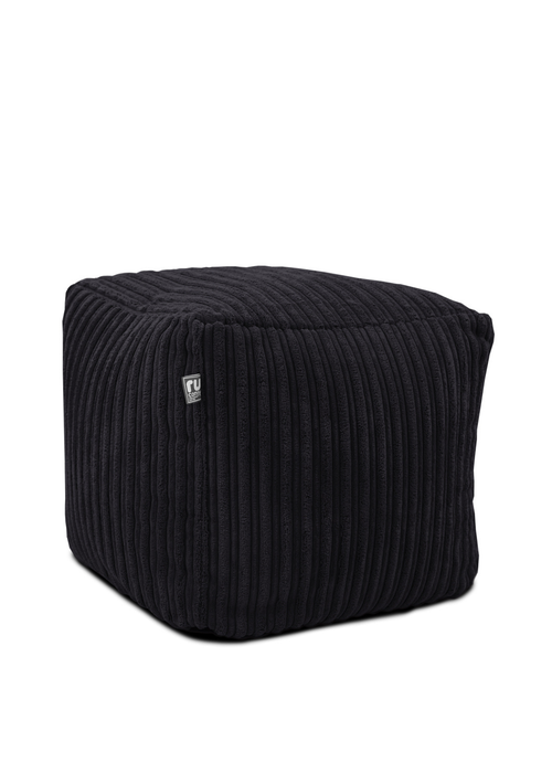 rucomfy Jumbo Cord Cube Black Beanbag - One Size Image 4