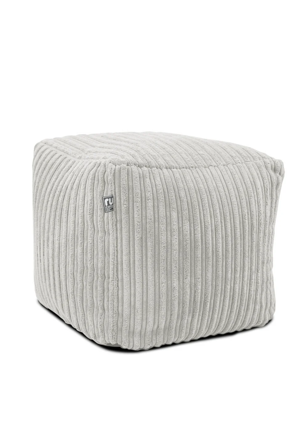 rucomfy Jumbo Cord Cube Platinum Grey Beanbag - One Size Image 3