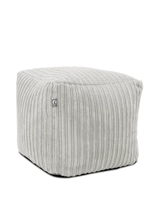 rucomfy Jumbo Cord Cube Platinum Grey Beanbag - One Size Image 3