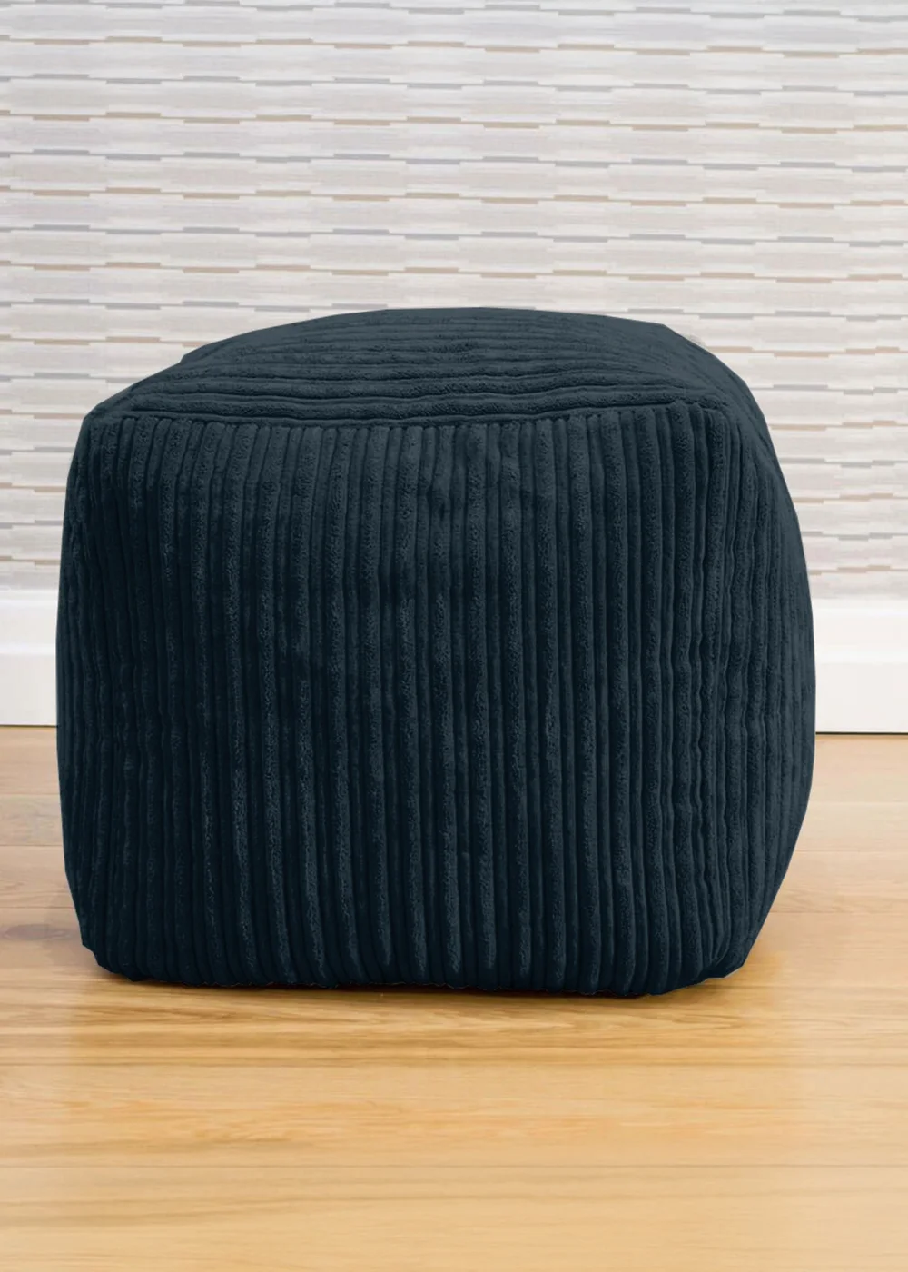 rucomfy Jumbo Cord Cube Navy Blue Beanbag - One Size Image 3