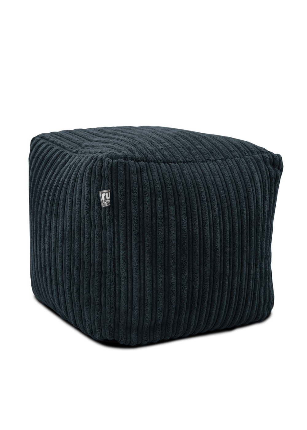 rucomfy Jumbo Cord Cube Navy Blue Beanbag - One Size Image 3