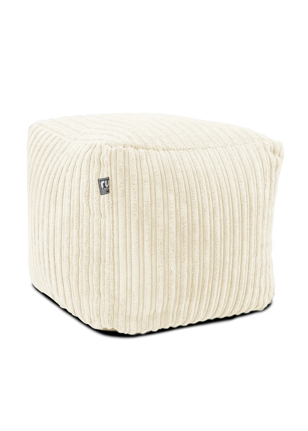rucomfy Jumbo Cord Cube Ivory Beanbag - One Size Image 4