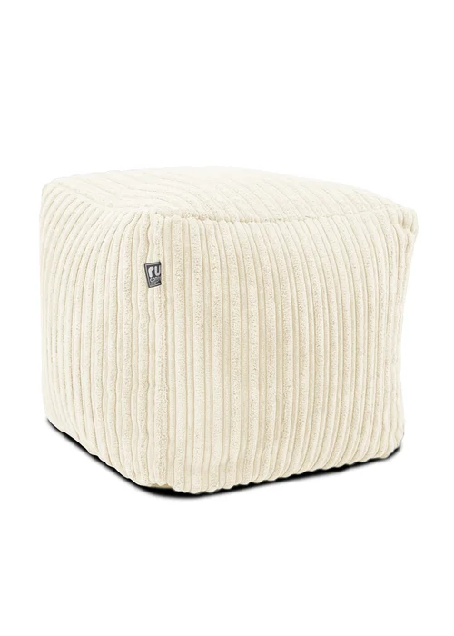 rucomfy Jumbo Cord Cube Ivory Beanbag - One Size Image 4