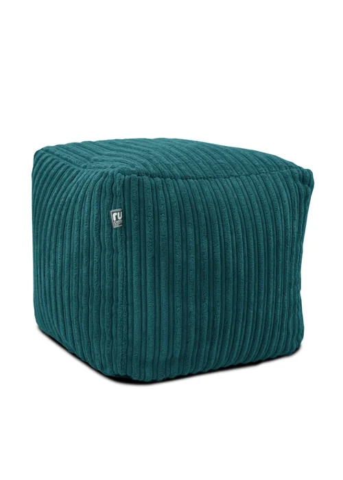 rucomfy Jumbo Cord Cube Teal Beanbag (38cm x 38cm x 38cm) - One Size Image 2