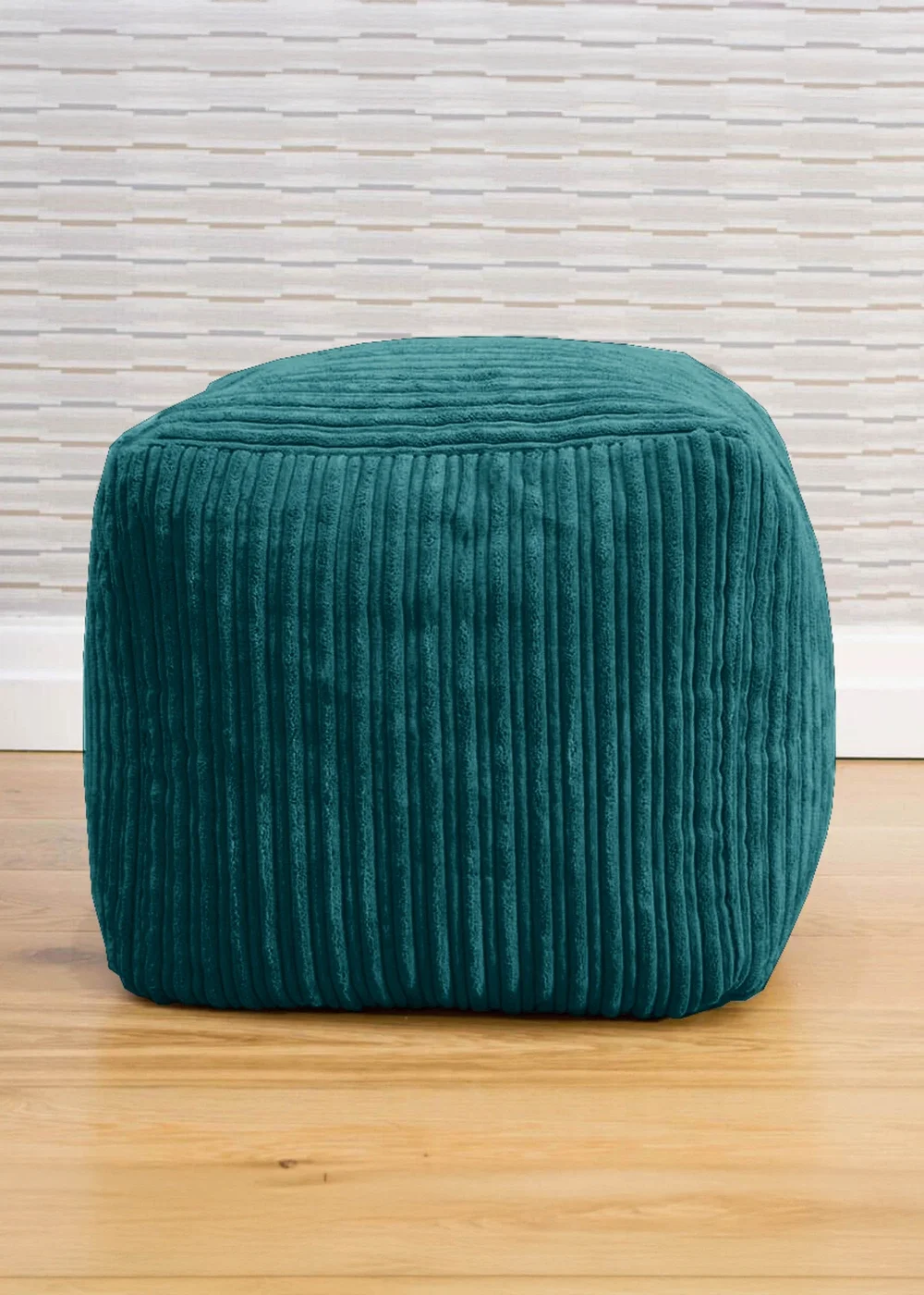 rucomfy Jumbo Cord Cube Teal Beanbag (38cm x 38cm x 38cm) - One Size Image 3