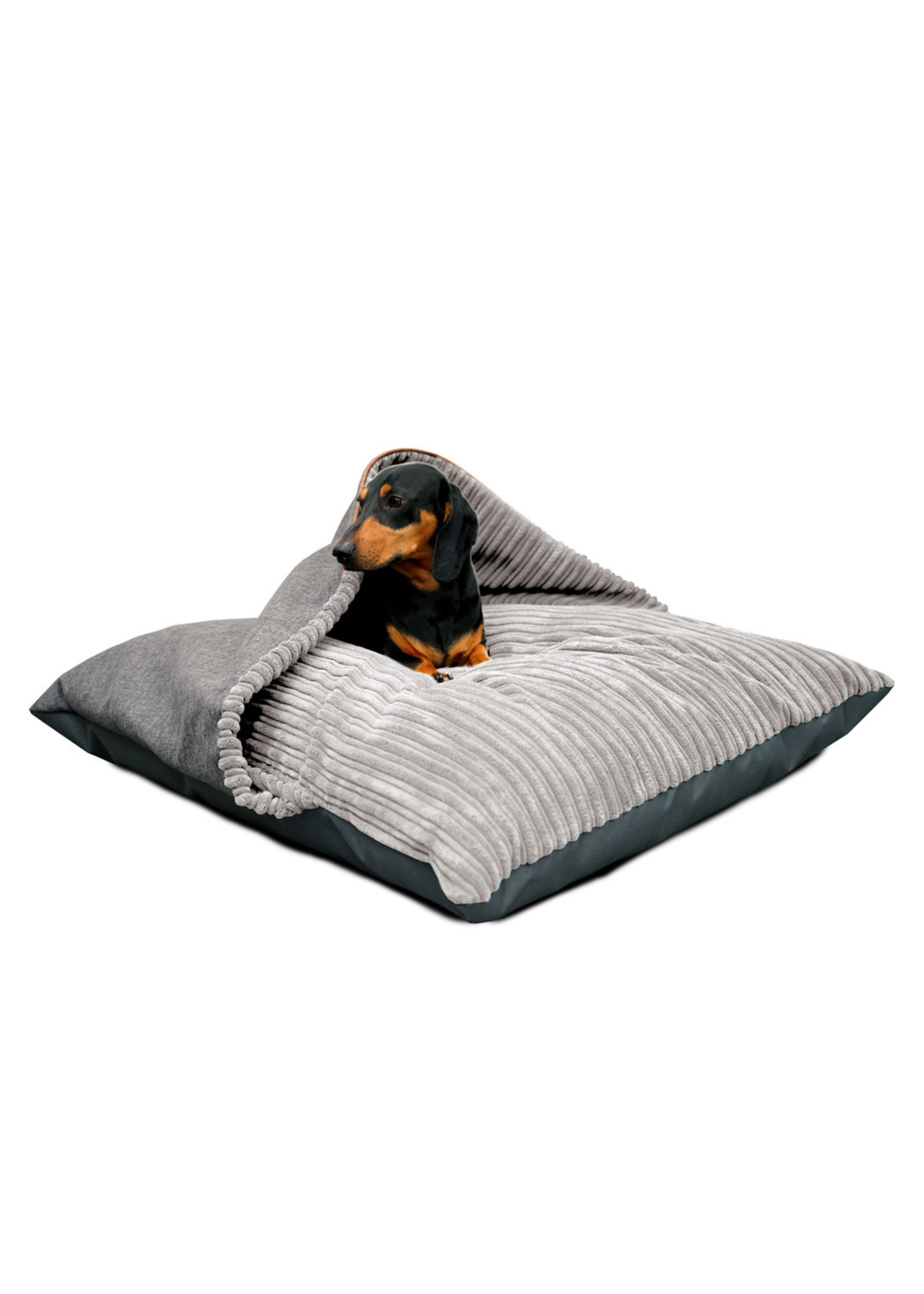 rucomfy Jumbo Cord Burrower Medium Platinum Grey Pet Bed - One Size Image 2