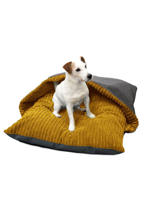 rucomfy Jumbo Cord Burrower Medium Mustard Pet Bed - One Size Image 3