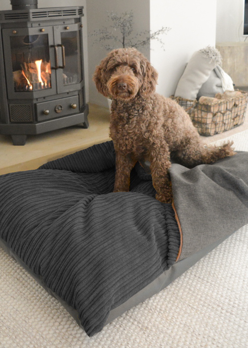 rucomfy Jumbo Cord Burrower Large Slate Grey Pet Bed - One Size Image 1