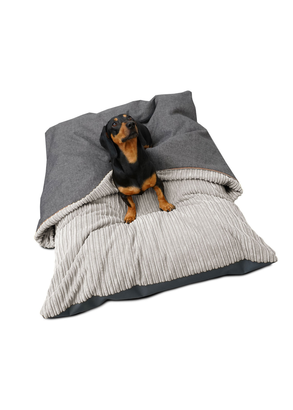 rucomfy Jumbo Cord Burrower Large Platinum Grey Pet Bed - One Size Image 2