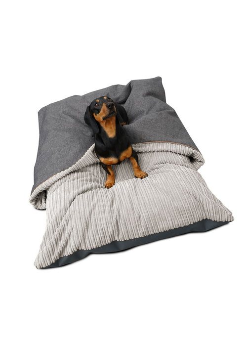 rucomfy Jumbo Cord Burrower Large Platinum Grey Pet Bed - One Size Image 2
