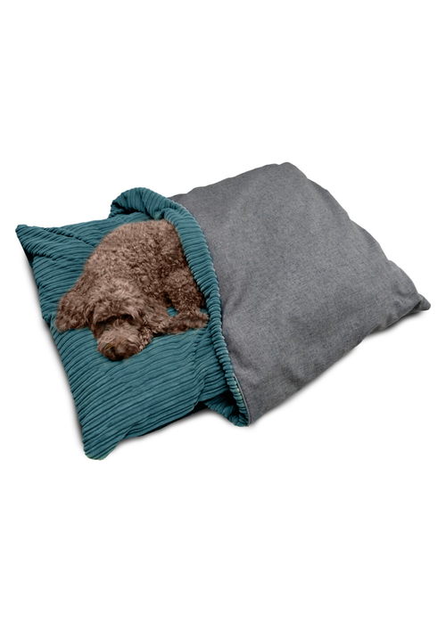 rucomfy Jumbo Cord Burrower Large Teal Pet Bed - One Size Image 2