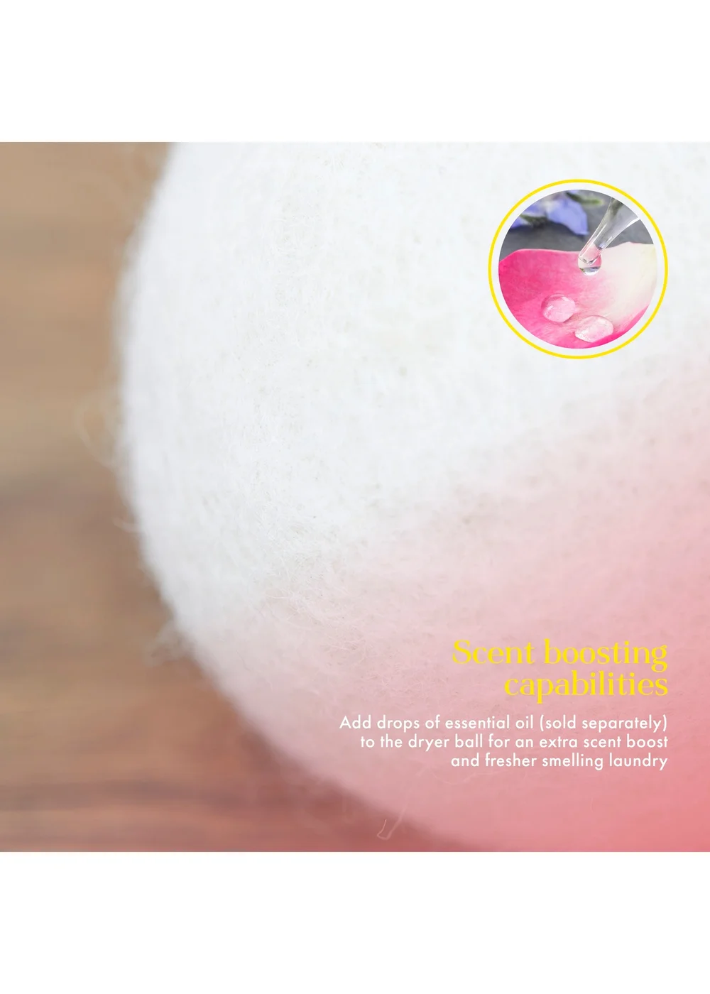 Swan Lynsey Queen of Clean Lambs Wool Dryer Balls - One Size Image 6