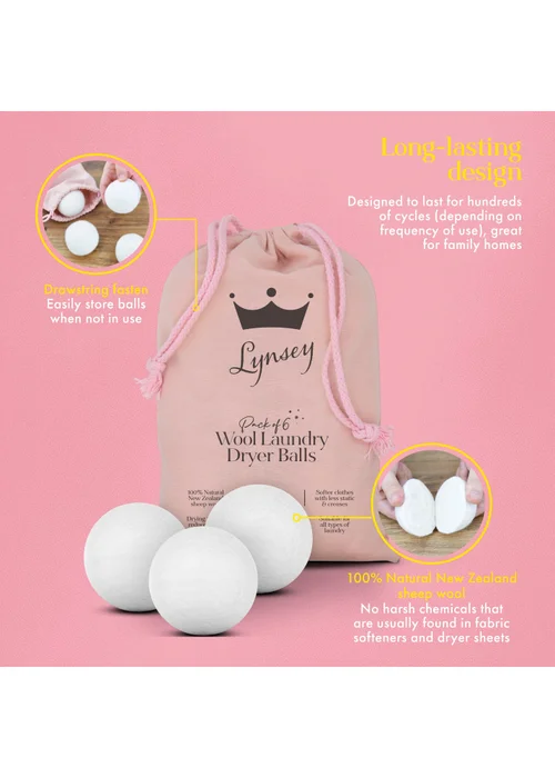 Swan Lynsey Queen of Clean Lambs Wool Dryer Balls - One Size Image 5