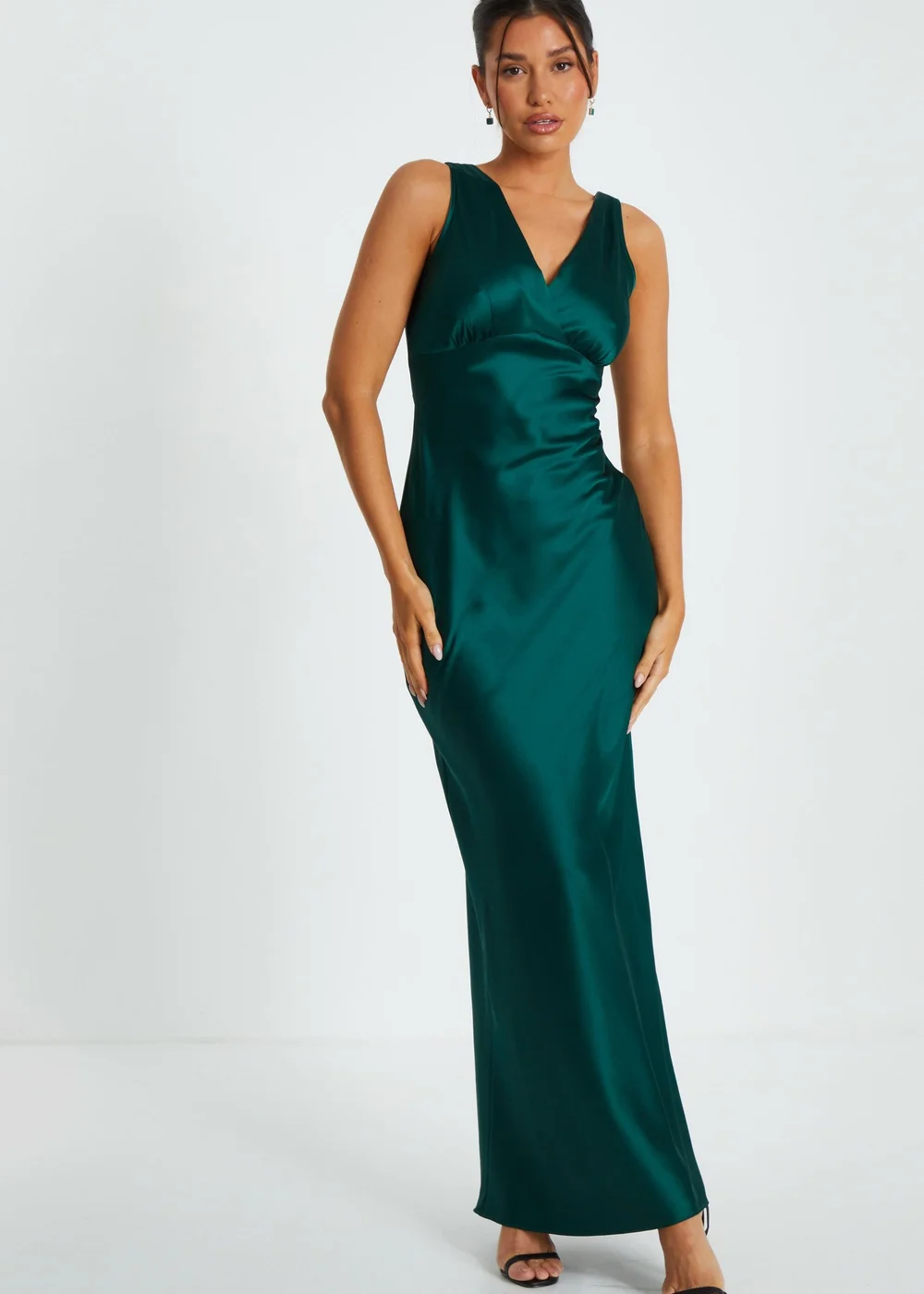 Quiz Green Satin Slip Maxi Dress - 6 Quiz Green Satin Slip Maxi Dress - 6
