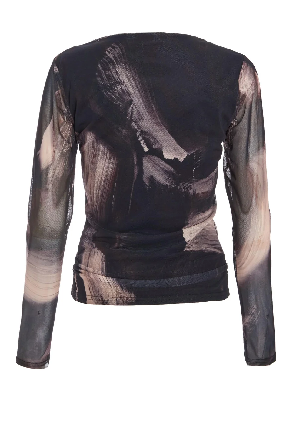 Quiz Black Mesh Marble Print Top - 8 Image 5