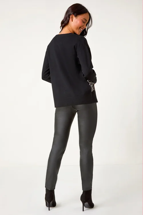 Roman Black Petite Cornelli Buttoned Cardigan - Size 10 Image 2