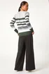 Roman Khaki Petite Stripe Print Knit Jumper - Size 8 Image 4