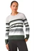 Roman Khaki Petite Stripe Print Knit Jumper - Size 8 Image 1