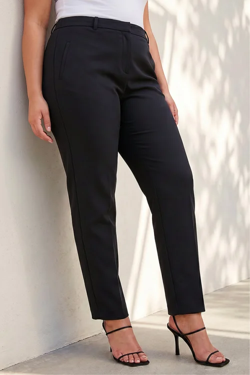 Roman Black Curve Straight Leg Trouser - 22-24 Image 2