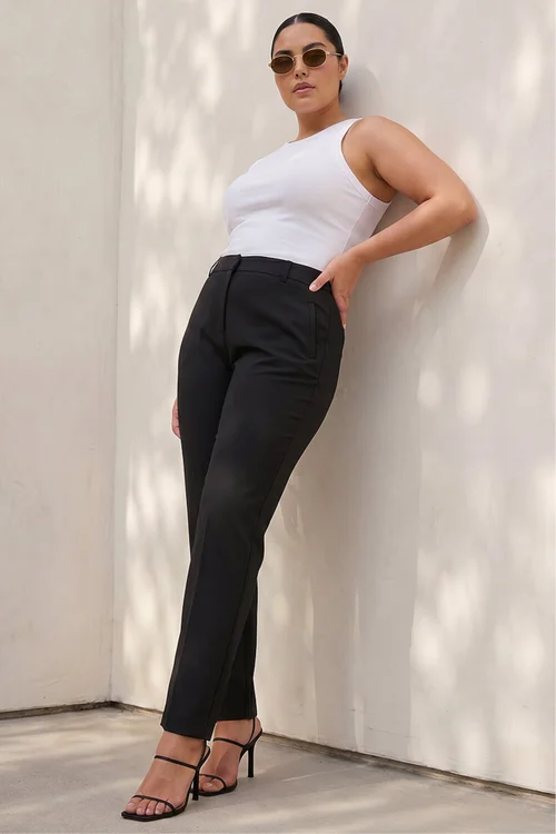 Roman Black Curve Straight Leg Trouser - 22-24 Image 1