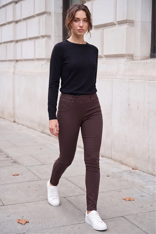 Roman Chocolate Petite Denim Stretch Jegging