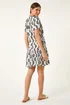 Roman Black Fan Print Frill Hem Shirt Dress - 18 Image 4