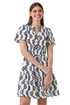 Roman Black Fan Print Frill Hem Shirt Dress - 18 Image 1