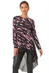 Roman Pink Abstract Print Chiffon Hem Tunic Top - Size 24 Image 1
