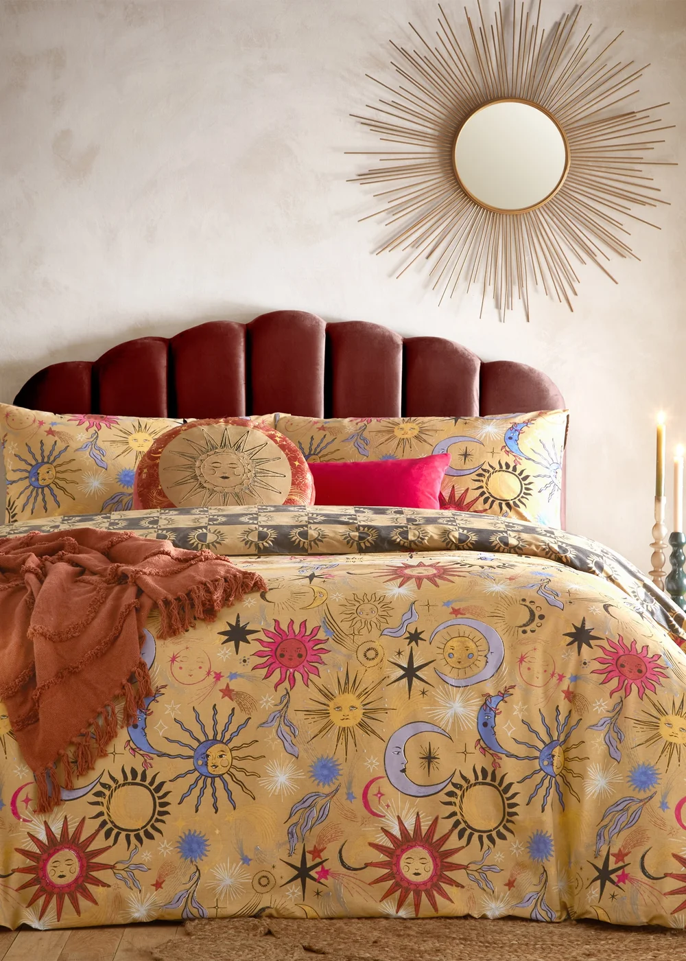 furn. Gold Ethereal Star Reversible Duvet Cover Set - Single Image 1
