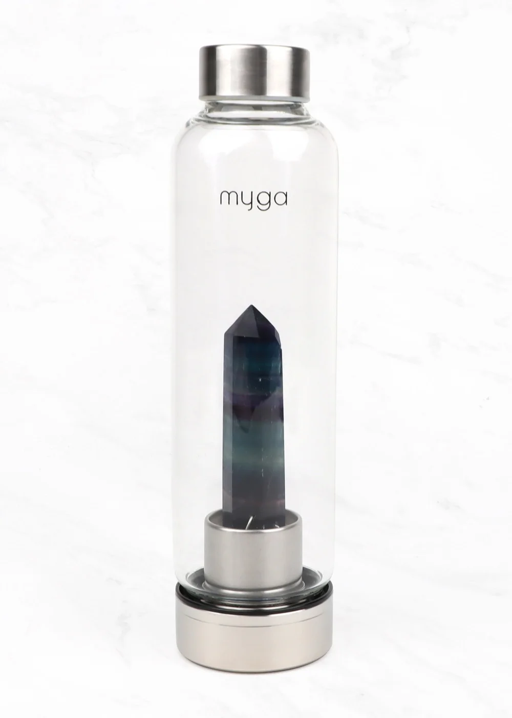 Myga Fluorite Crystal Water Bottle - One Size Image 1