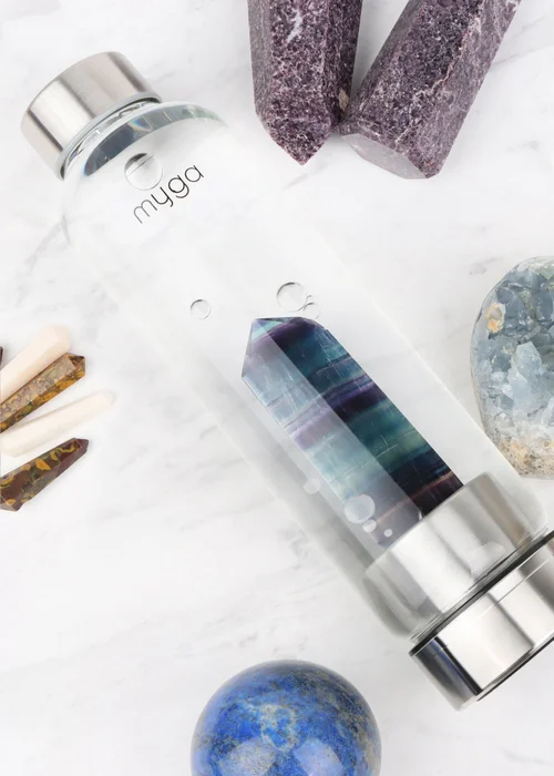 Myga Fluorite Crystal Water Bottle - One Size Image 2