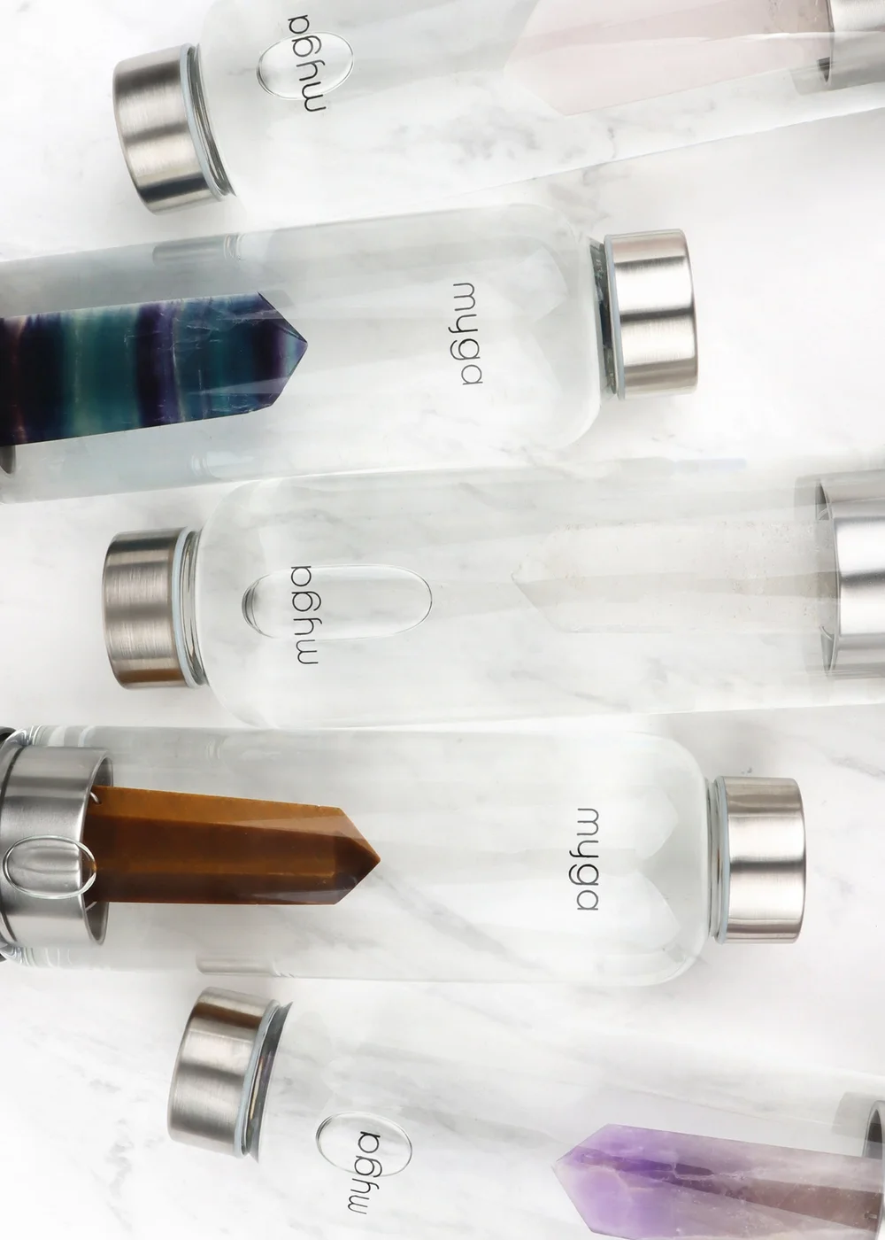 Myga Fluorite Crystal Water Bottle - One Size Image 3