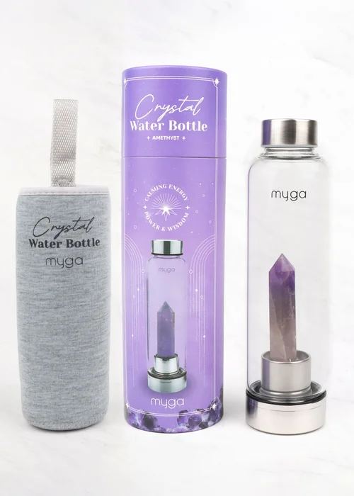 Myga Amethyst Crystal Water Bottle - One Size Image 4