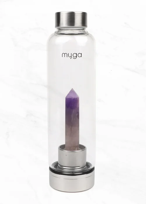 Myga Amethyst Crystal Water Bottle - One Size Image 1