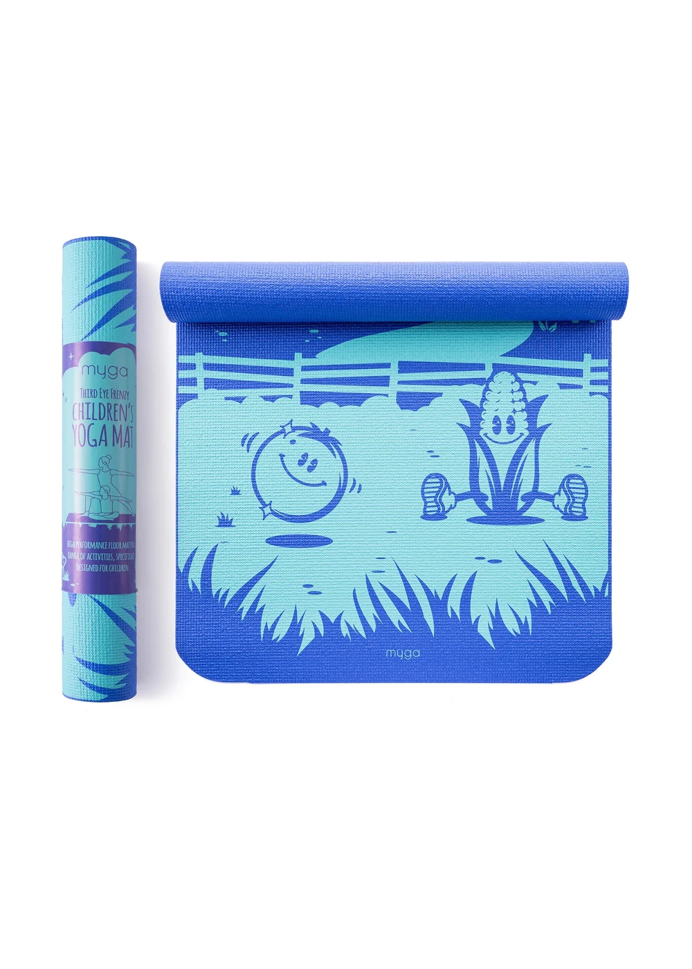 Myga Blue Frenzy Silk Print Childrens Mat - One Size Image 1
