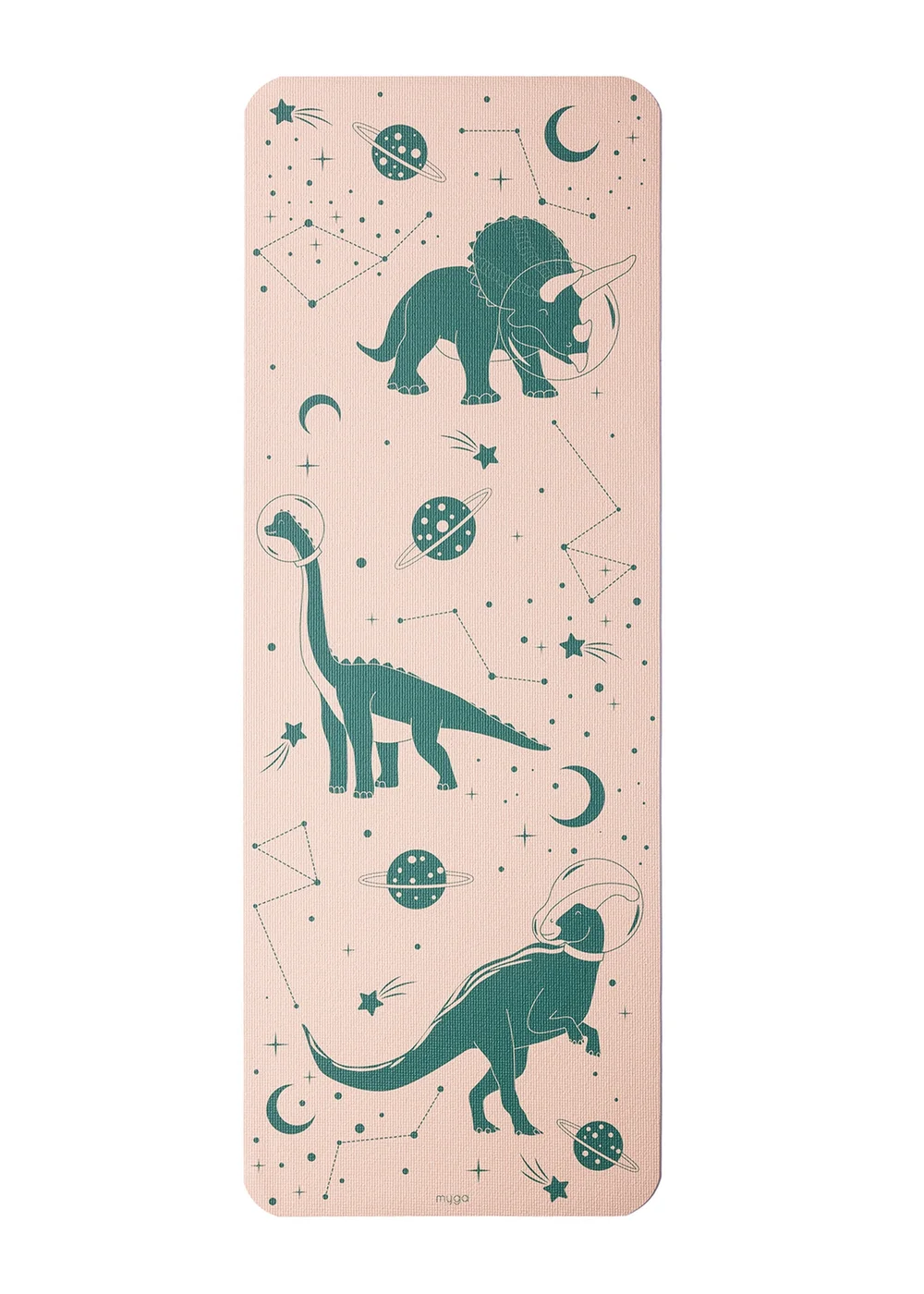 Myga Beige Dino Silk Print Childrens Mat - One Size Image 4