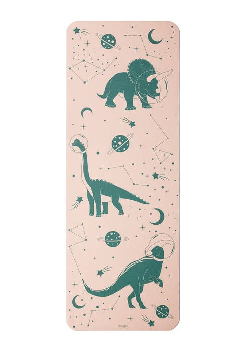 Myga Beige Dino Silk Print Childrens Mat - One Size Image 4