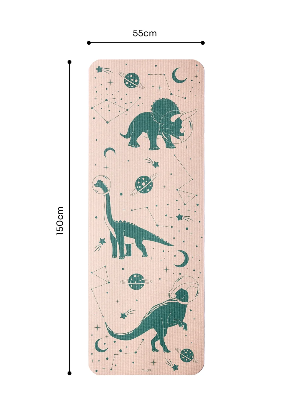 Myga Beige Dino Silk Print Childrens Mat - One Size Image 5