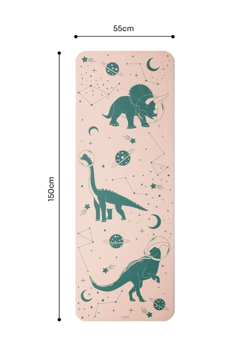Myga Beige Dino Silk Print Childrens Mat - One Size Image 5