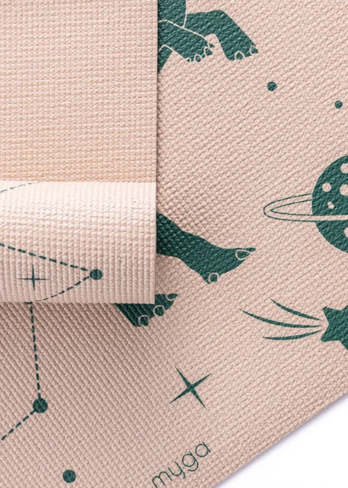 Myga Beige Dino Silk Print Childrens Mat - One Size Image 3