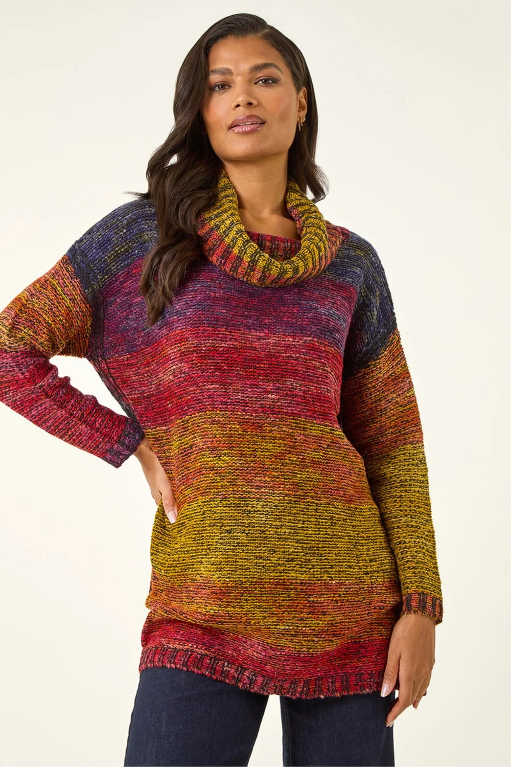 Roman Roll Neck Chunky Knit Jumper - 6 Image 4