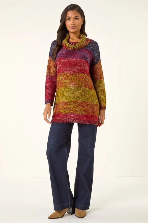 Roman Roll Neck Chunky Knit Jumper - 6 Image 2