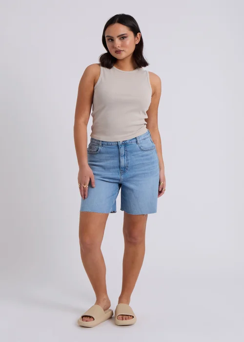 Urban Bliss Neutral Ribbed Washed Racer Vest - 8 Image 3