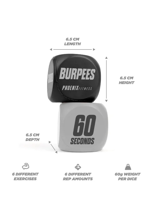 Phoenix Black Fitness Exercise Dice - One Size Image 5