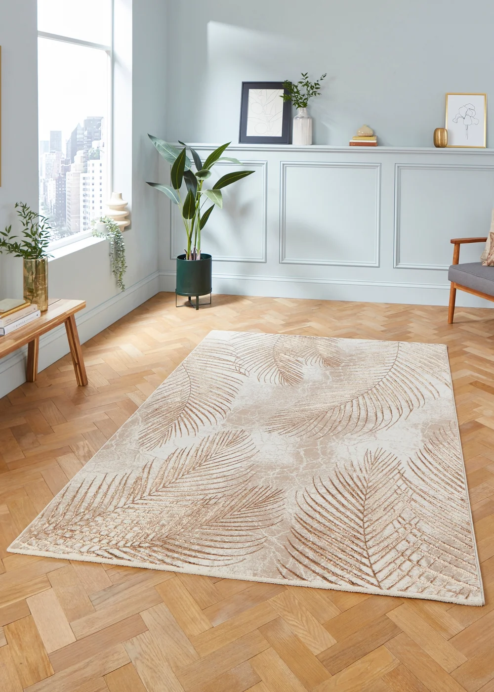 Think Rugs Creation Bronze Botanical Rug - 120 x 170 Image 1