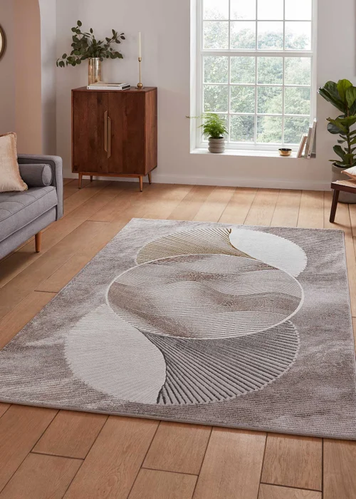 Think Rugs Creation Gold/Brown Modern Geometric Rug - 120 x 170 Image 1