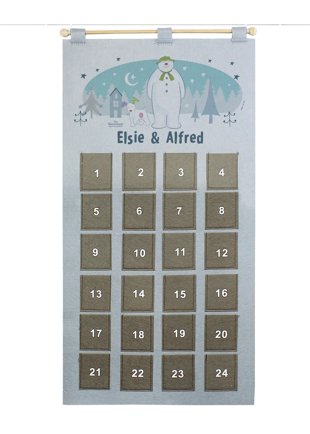 Personalised Memento Company Grey The Snowman and the Snowdog Advent Calendar - One Size Image 1