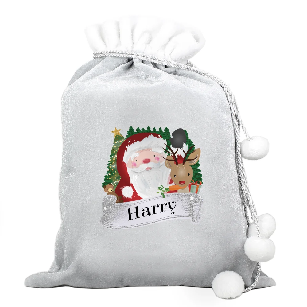 Personalised Memento Company Grey Christmas Santa Sack - One Size Image 4
