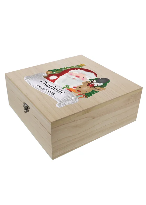 Personalised Memento Company Wood Colourful Santa Large Christmas Eve Box - One Size Image 1