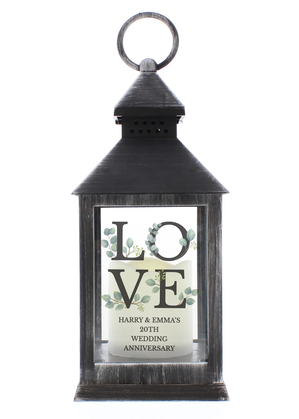 Personalised Memento Company Black LOVE LED Lantern - One Size Image 1